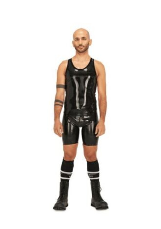 Muskelshirt aus Latex – Schwarz-Schwarz