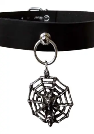 Halsband Choker Spinne & Totenkopf