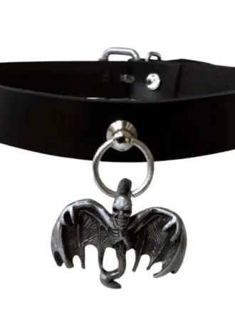 Halsband Choker Totenkopf Fledermaus