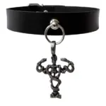 Halsband Choker Schlangen & Totenkopf Skelett