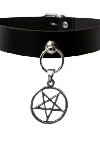 Halsband Choker umgekehrtes Pentagramm