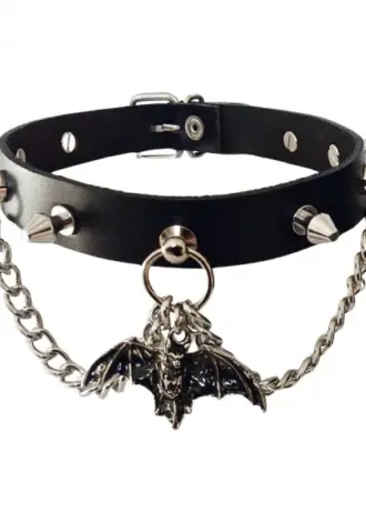Halsband Choker Killernieten Fledermaus
