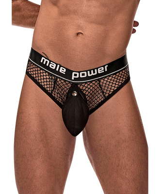 schwarzer 2-in-1 Slip mit weichem Cockring
