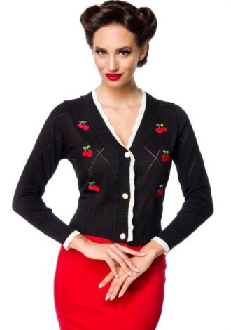 Retrostrickjacke schwarz