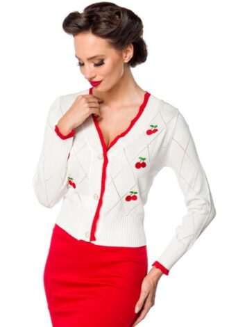 Retrostrickjacke weiß