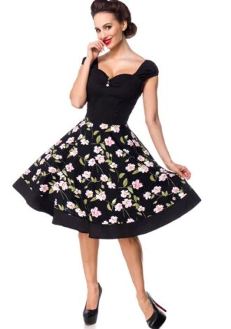 Retrokleid mit Tellerrock mit Blumenmuster