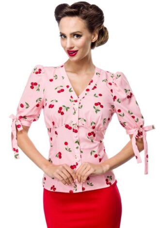 Bluse mit Kirschenmuster