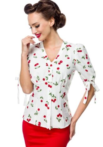 Bluse mit Kirschenmuster