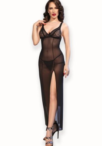 langes Babydoll aus weicher Spitze