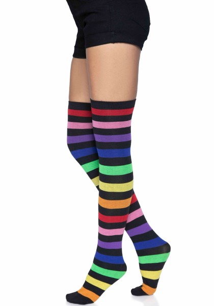 Overkneestrümpfe "Regenbogen"