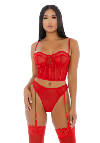 Sheer Intimacy – Mesh Bustier Set – L