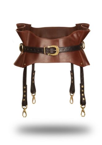 Taillengürtel aus Leder mit Strapsen