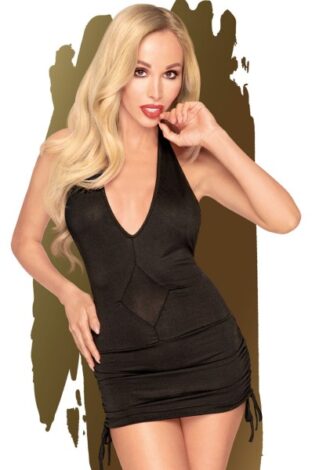 Minikleid mit seitlicher Raffung und String-Tanga