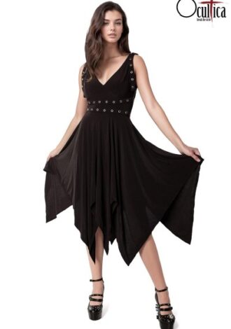 Gothic-Kleid mit Nieten-Details
