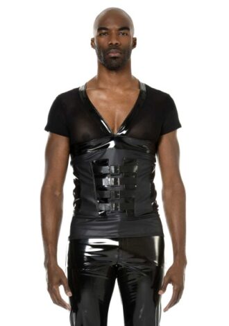 Wetlook Shirt mit Meshelementen