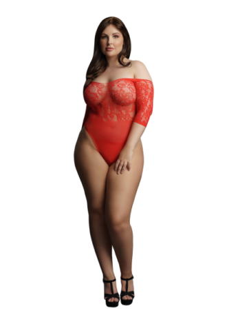 Presents Rhinestone Off Shoulder Bodysuit – Plus Size