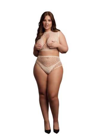 Duo Net Key-Hole Bra Set – Queen Size