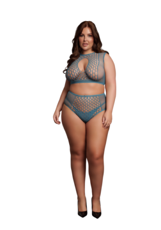 Duo Net Key-Hole Bra Set – Queen Size
