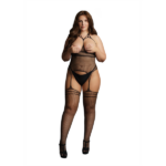 Strappy Suspender Bodystocking - Plus Size