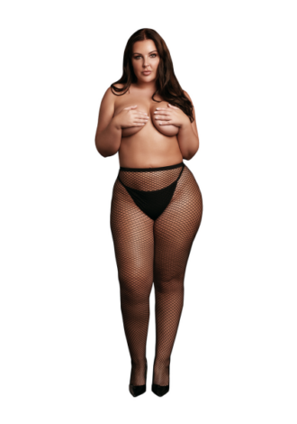 Fischnetz Pantyhose schwarz in Größen XS bis 4XL