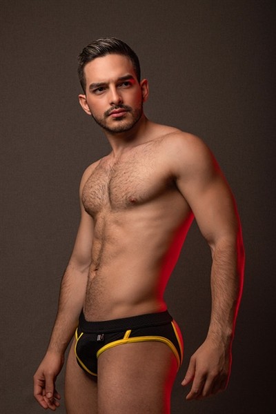 Mesh Jock Black/Yellow