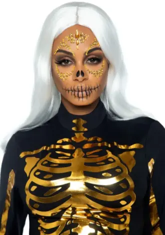 Gesichtsschmuck – Glitzerschädel