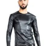 Langarm-Shirt im Gewebten Print