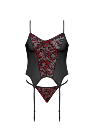 Merry Widow and G-String Set – L/XL – Black