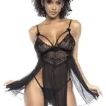 Babydoll aus Spitze und Netzstoff
