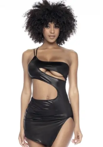 Wetlook Minikleid mit Cut-Outs