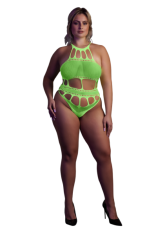 Body with Grecian Neckline – Plus Size – Neon Green