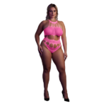 Body with Grecian Neckline - Plus Size - Neon Pink