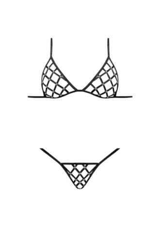 Orthia – Sexy Imitation Net Set with Bra and G-String – S/M