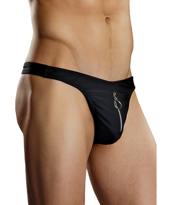 Zipper Thong – L/XL – Black