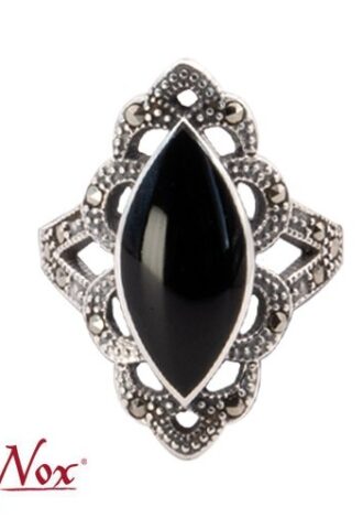 Silberring ‚Black Marcasite‘ mit Onyx