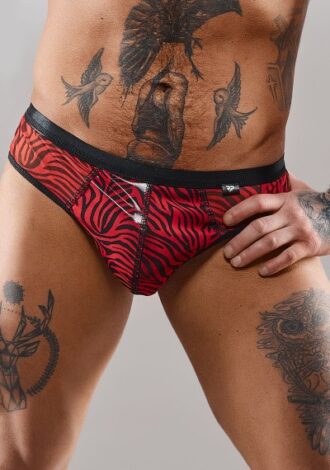 Netz Slip mit Lackelement