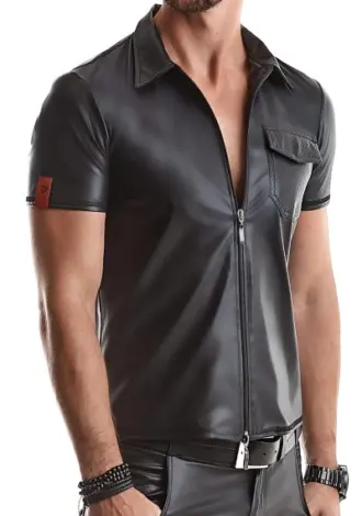 Poloshirt im Wetlook-Stil