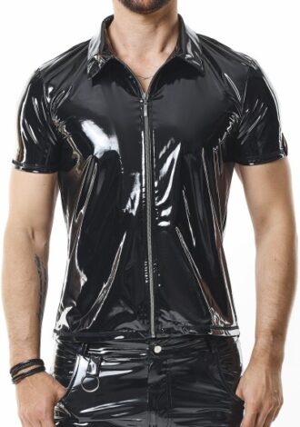Zipper-Shirt im PVC-Stil