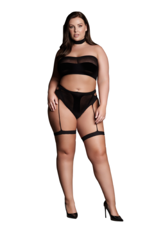 Ananke XII – Three Piece with Choker, Bandeau Top and Pantie with Garters – P…