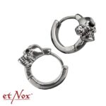 Edelstahl-Ohrringe 'Totenkopf mit Rose'