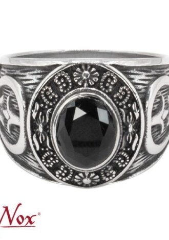 Ring „Victorian Gothic“ Edelstahl mit Stein