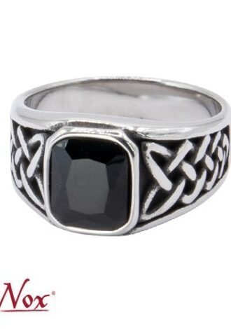 Ring „Celtic Black“ Edelstahl mit Stein