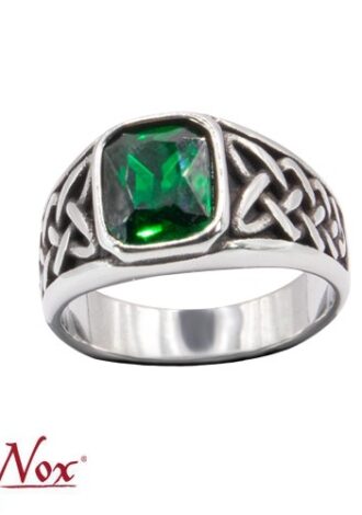 Ring „Celtic Green“ Edelstahl mit Stein