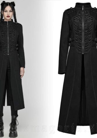langer Damenmantel mit Kettendetails