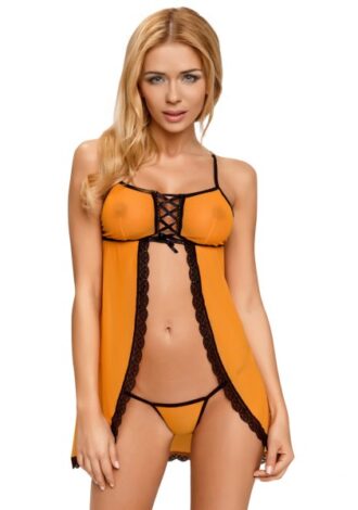 Chemise mit schwarzem Kontrast