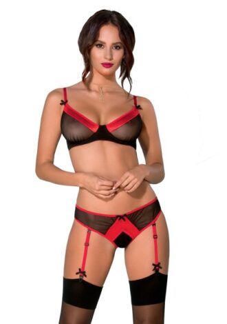 2-teiliges Dessous-Set mit rotem Kontrast