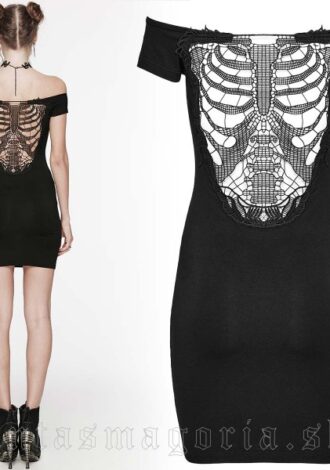 Schlichtes Kleid mit Knochendetails