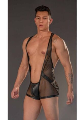 Schwarzer Mesh-Wrestler