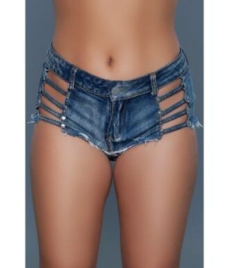 Denim-Shorts mit Cage-Panel-Details