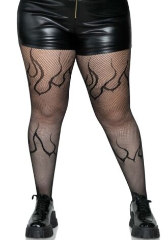 Netzstrumpfhose ‚Flammen‘ – QueenSize